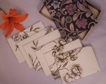 Letter Writing Set - mothers day gift for her, lined envelopes, boxed stationery set of 6 or 10, cream writing paper, birthday, snail mail