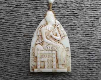 A Superb Art Deco Max Neiger Egyptian Revival Czech Glass Necklace