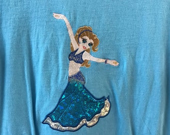bellydancer, embroidered, t-shirt