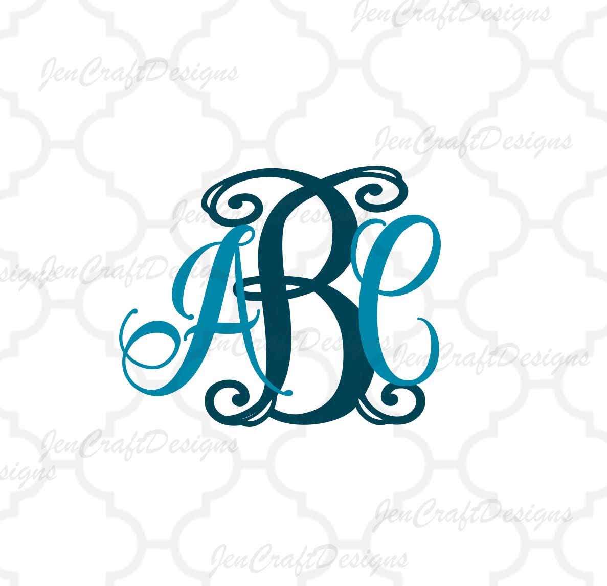 Download Curly Vine Interlocking Monogram Alphabet svg Upper ...