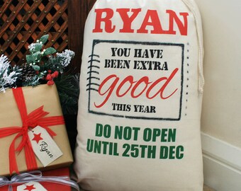 Personalised 'Extra Good' Christmas Sack