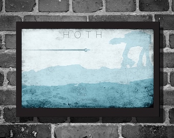 Star Wars Hoth movie poster minimalist poster star wars art travel poster
