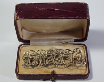 Antique Victorian Gold (14K) & Silver Brooch With Pearls-Amadia (Amanda)-19th Century