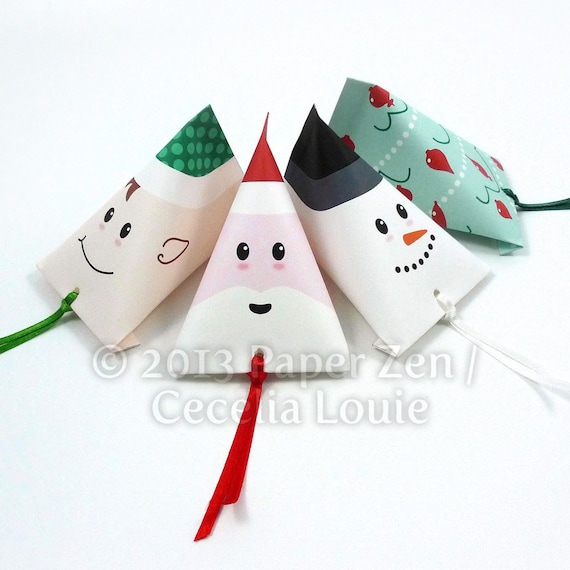 printable christmas party gift favors diy pdf patterns for santa
