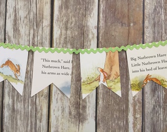 Book page banner, storybook banner, children's book banner, vintage book garland, reading banner, library banner, baby shower garland