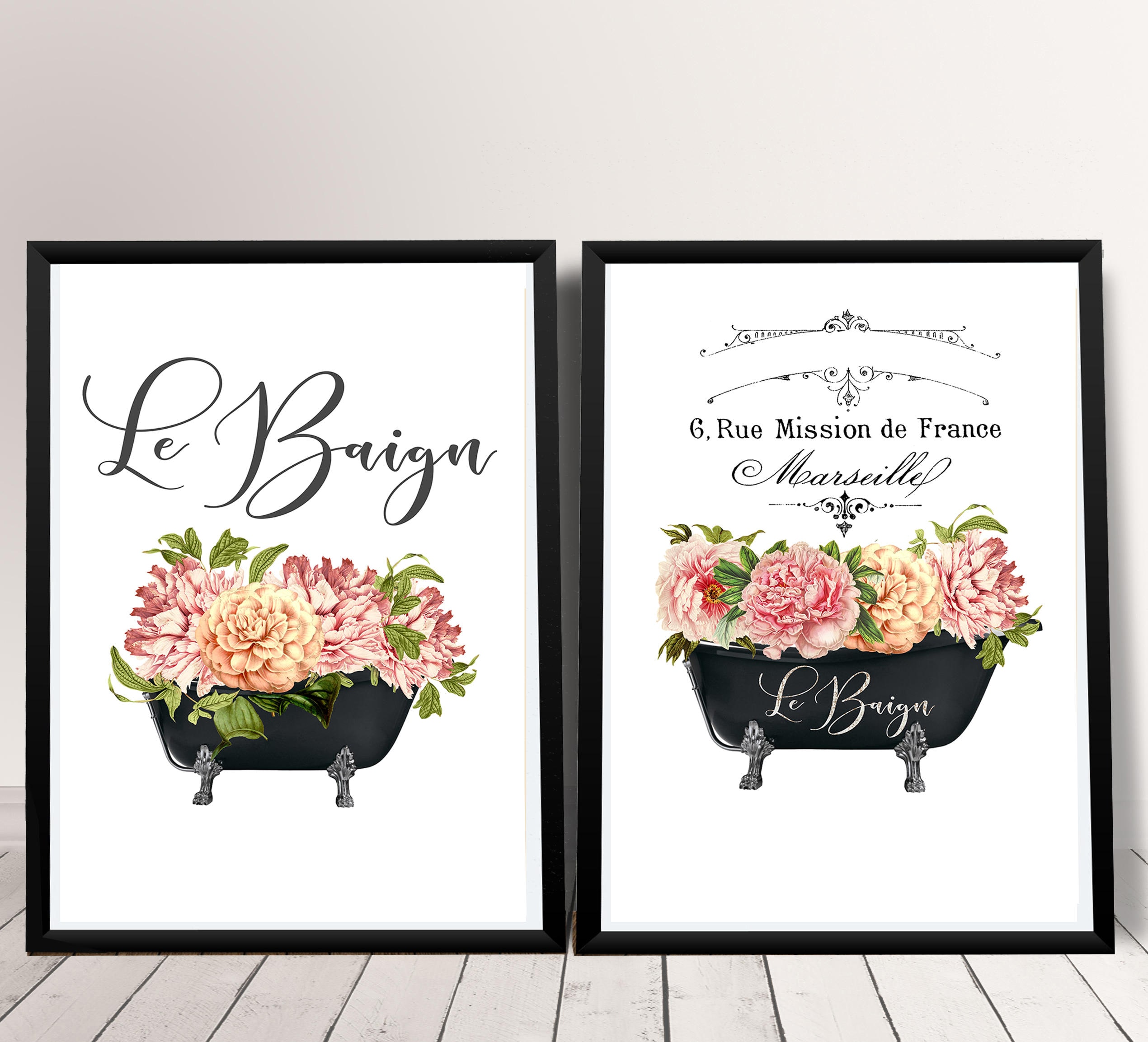 Shabby Chic Print Bathroom Print Set Bathroom Art Printable