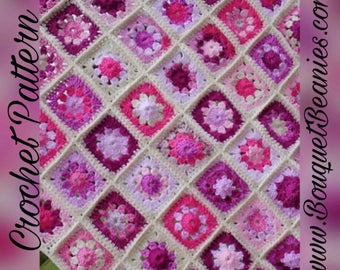 PDF Crochet Pattern - Heirloom Granny Scrap-ghan Crochet Blanket Pattern