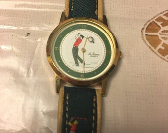 Vintage Le Baron Quartz Golf Golfer Watch ; Price Drop