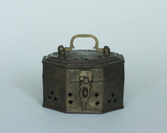 vintage brass cricket box
