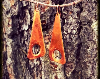 Hammered Copper Earrings