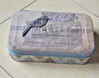 ALTERED ALTOID TIN Decoupaged Tin Storage Box Gift Card Holder