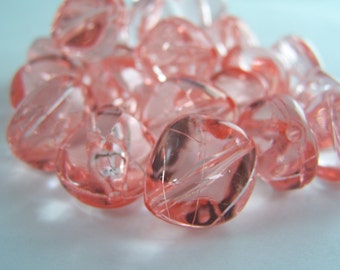 FREE SHIPPING - 12 pcs Transparent Twisted Acrylic Beads (#1306)
