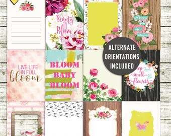 Bloom - Journal Cards - Instant Download - Printable journaling cards for Project Life and digital scrapbooking
