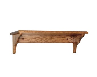 Amish Hand Crafted Oak Straight Back 30" Shelf for Fire Places, Entry Ways, or Any Shelving! Any Size! Any Wood! Any Stain!