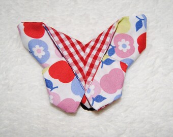 Hair clip 'Butterfly' apples and gingham