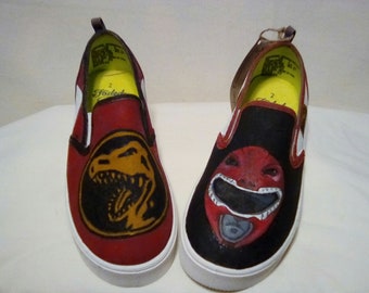 Size 2 Boys Hand Painted Red Power Ranger shoe