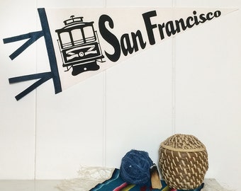 San Francisco Pennant Silkscreen on Cream Wool Felt