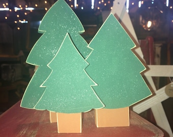 Wooden Evergreen Trees-3 pieces