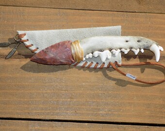 Native american COYOTE jawbone Knife #172