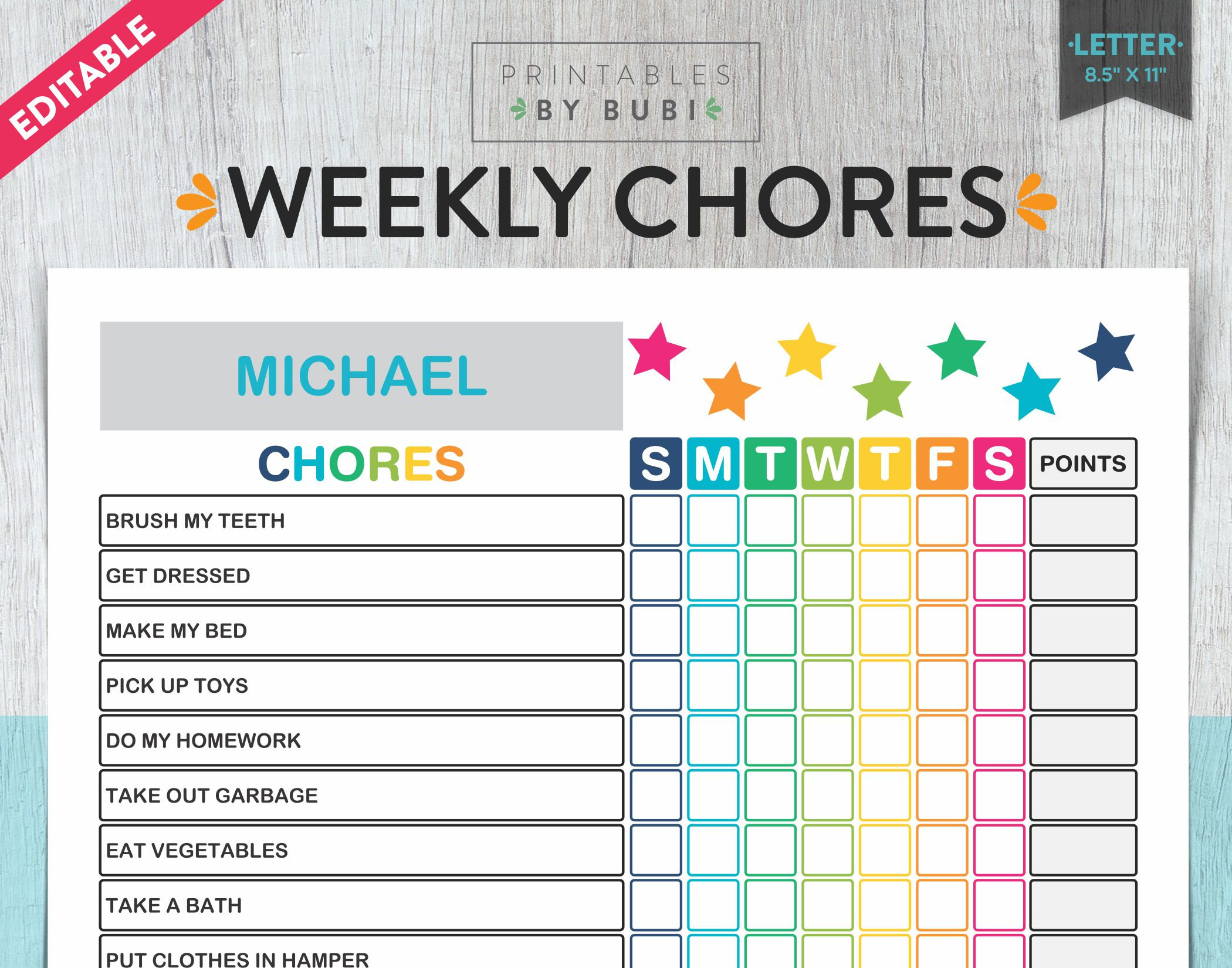 chore assignment chart