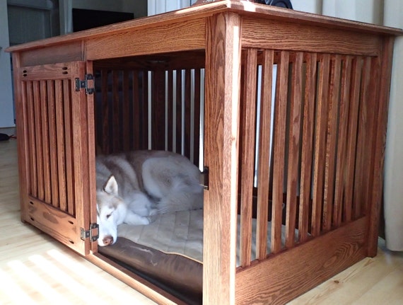 Items similar to Extra Large Side Entry Wood Dog Crate Furniture