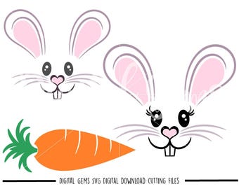 Download Easter Bunny face and feet svg / dxf / eps / png files.