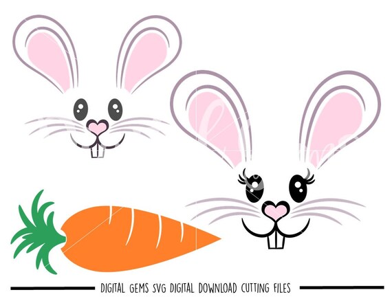 Bunny Rabbit Face Easter svg / dxf / eps / png files. Digital