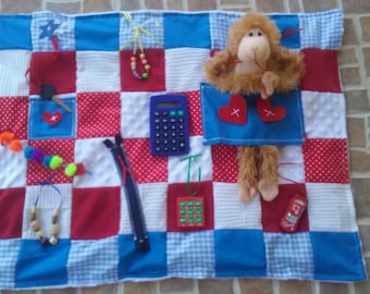 Activity Blanket, Fidget Blanket, Sensory Quilt, Dementia Therapy, Alzheimers Therapy, Autism, Stroke Therapy, Brain Trauma, Quilts