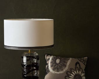 Black swirl glass table lamp base ( shade example only)
