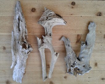 Three Unusual Driftwood Pieces, Unique Wood Forms