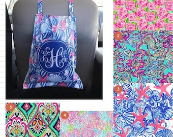 Lilly style Car Trash Bag, Preppy, Coral Reef, Flamingo, Lobster, Starfish car accessory, coordinates with our floor mats & steering covers
