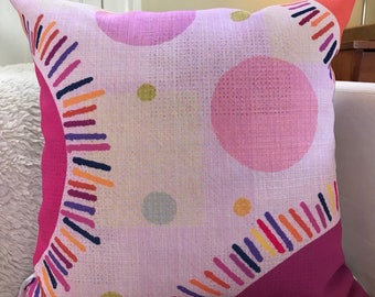 18x18 decorative pillow "Pink Color Burst"