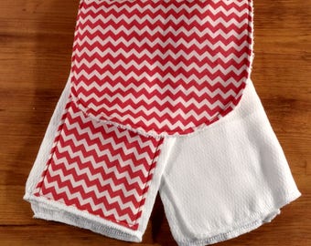 Coral Baby/Infant Bib and Burp Cloth combo