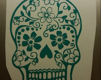 Sugar Skull Vinyl Decal for your yeti, car, tumblers or anything outdoors