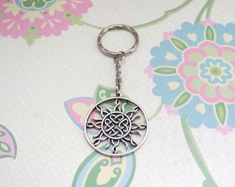 Silver Round Celtic Knot Keychain - Ready to Ship