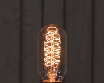 Reproduction Antique Edison Filament Light Bulb - Radio Tube Style with Spiral Filament