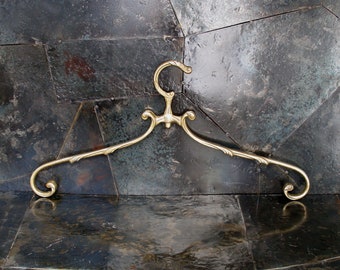 brass wedding dress hanger, vintage brass clothes hangers, old vintage brass hanger, brass coat hanger, antique brass bridal hanger