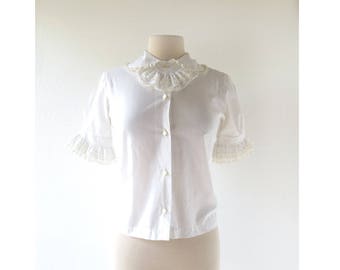 Vintage 1960s Blouse | Lady Dandy | Ascot Blouse | XS