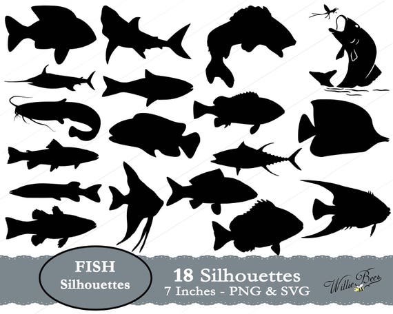 Download Fish SVG Fish Silhouette SVG Gills and Fins Underwater