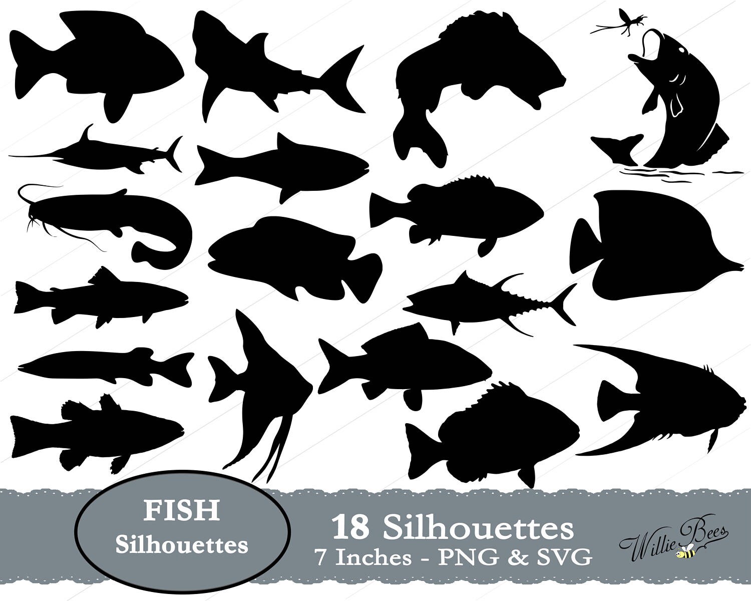 Download Fish SVG, Fish Silhouette SVG, Gills and Fins, Underwater ...