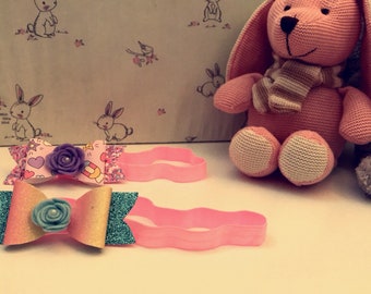 Hairband Bows with flower centres
