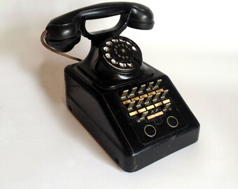 Vintage telephone German telephone Vintage rotary telephone Long telephone Vintage handset Collectible telephone Antique telephone