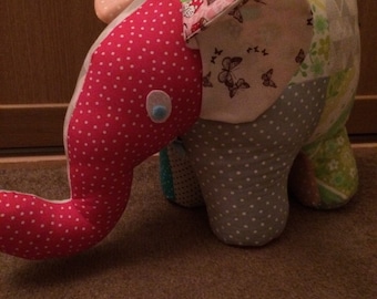 Large patchwork elephant doorstop!