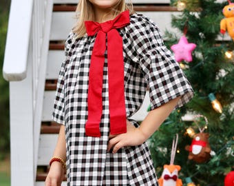 Girls Holiday Dress - Girls Christmas Dress - Buffalo Plaid Dress - Girls Holiday Outfit - Girls Christmas Outfit- Baby Christmas Dress