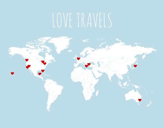 interactive travel map world map poster pin country travels