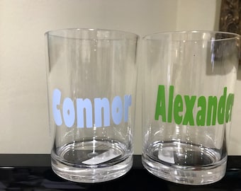 Monogrammed acrylic Bathroom cup. Perfect for everyone in the family! Personalized with your name or monogram