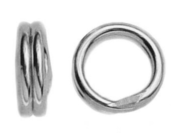10 Sterling Silver 5mm 6mm Split Rings