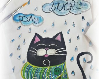 Lucky Cat – lucky, hand-painted t-shirt for all kids