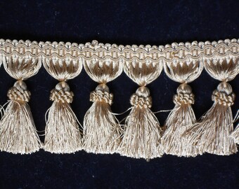 Brassy Gold Tassel Fringe Trim, 4 Yard Piece
