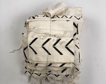 Bundles Of scrap fabric // Scrap Mudcloth // scrap Ivory Coat //